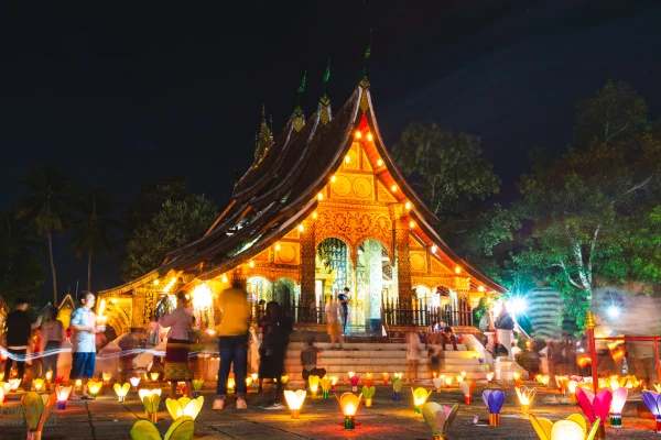 Wat Xieng Thong during the festival of light in Luangprabang Wat Xieng Thong during the festival of light in Luangprabang