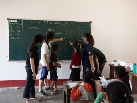 CROSS-CULTURAL EXCHANGE, Activities at Villages, Teaching English to the Children