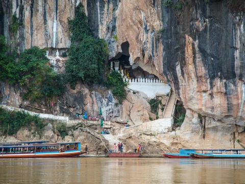 Entrance to the Pak Ou Cave Entrance to the Pak Ou Cave