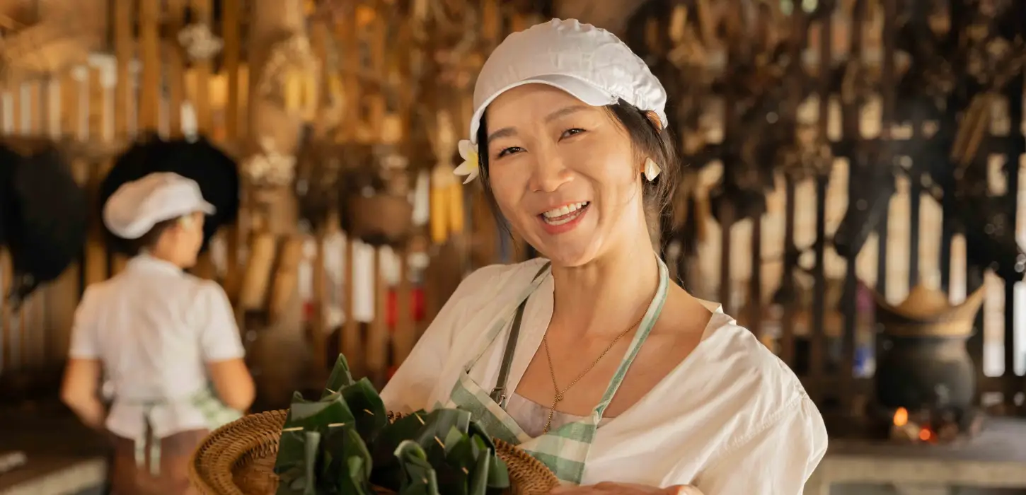 Full-Day Program: Authentic Lao Cooking Class with the Village Women’s Group +Aroma Candle Making in Pottery