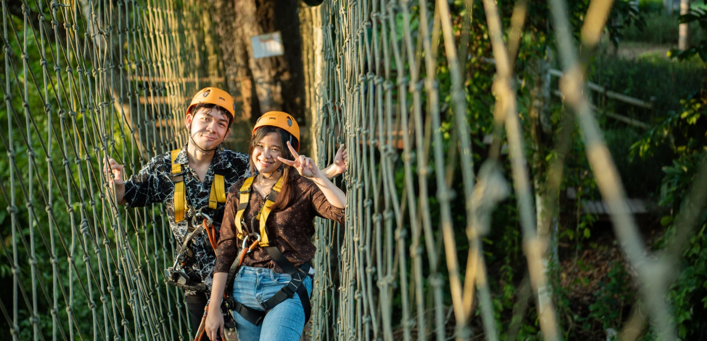 Full-Day Rope course , Zip lines and Riding Elephant Around The Flower Garden