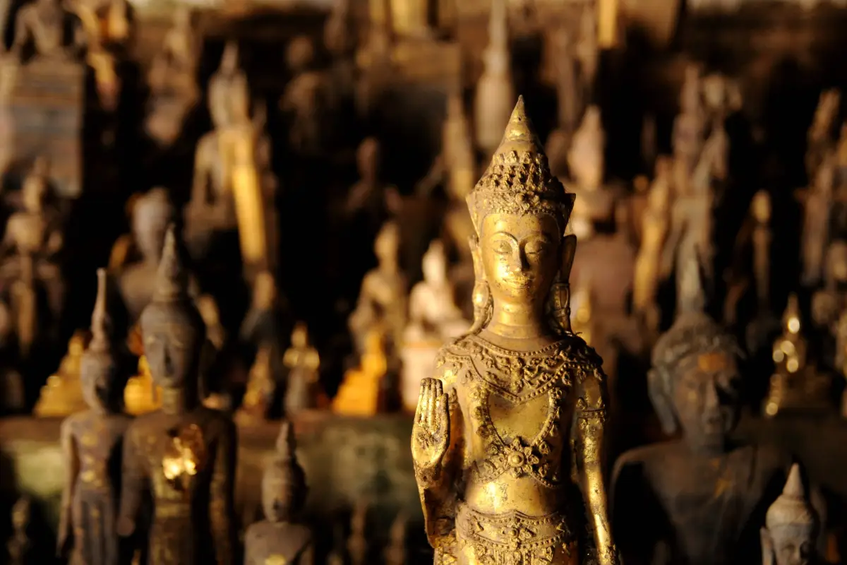 Thousands of Buddha statues in Pak Ou Cave