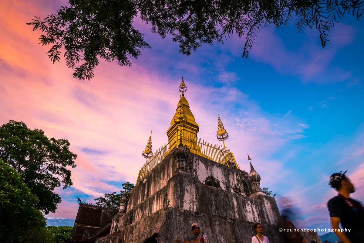 Temple at top of the Phousy Mountain