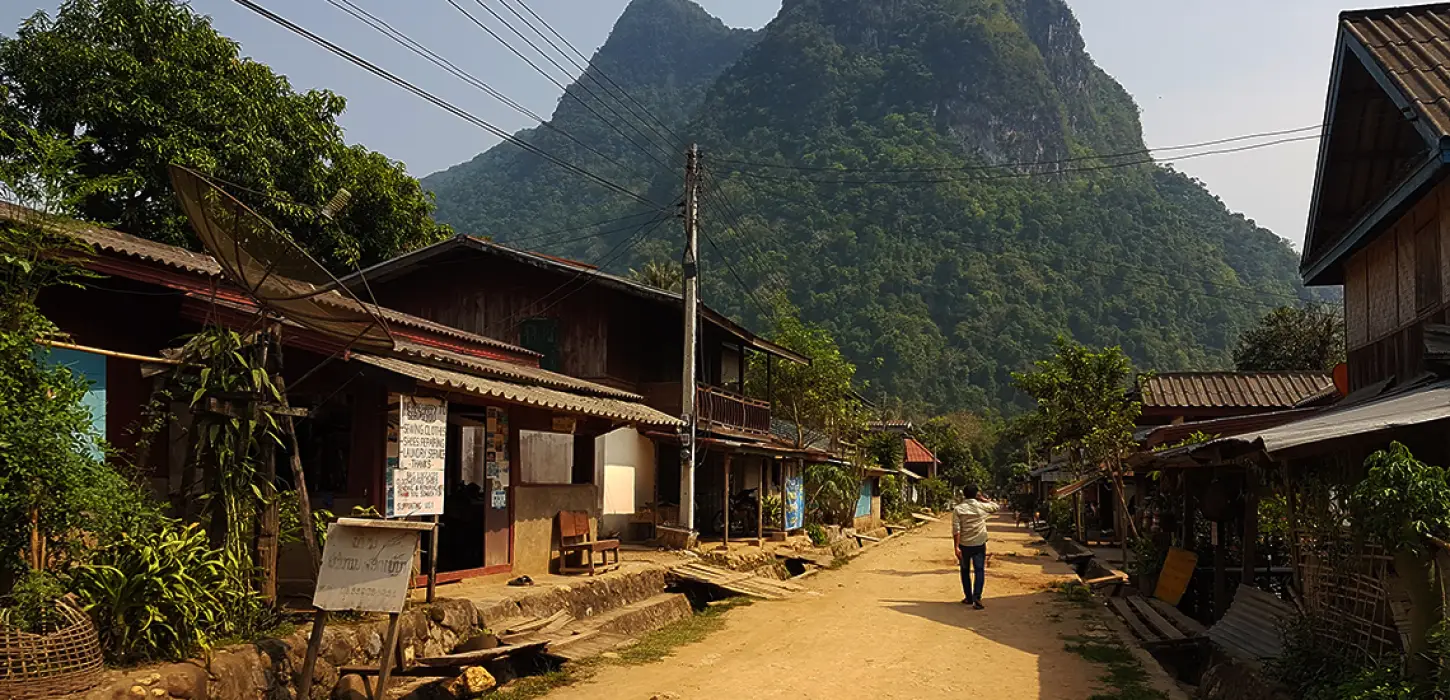 1-Day Trek And Kayak With Boat Ride, Muangnoi Village, Cave & Tad Mok Waterfall